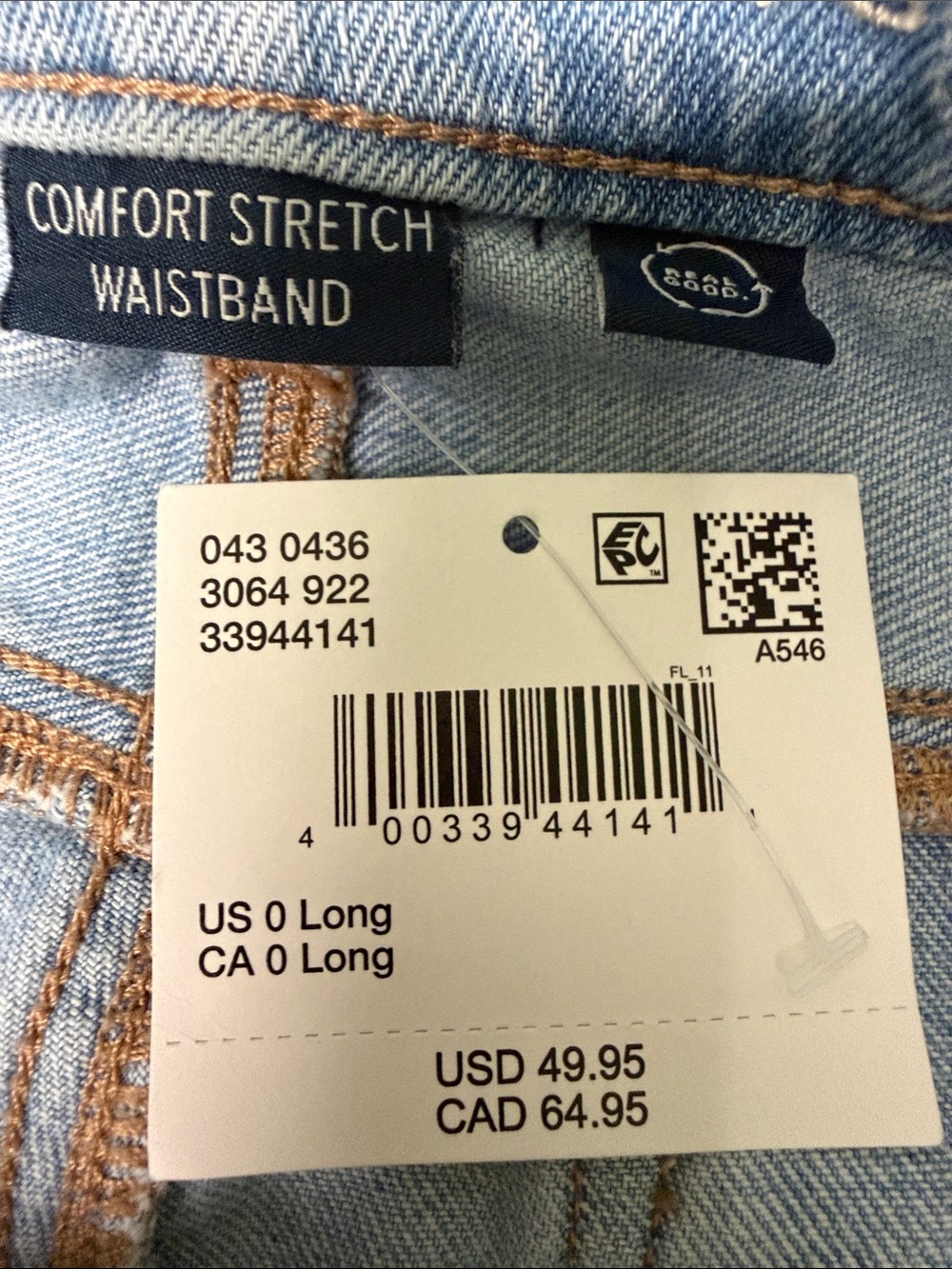 American Eagle Light Blue Distressed Mom Jeans Size 0 Long/ 25 W - Picture 14 of 14
